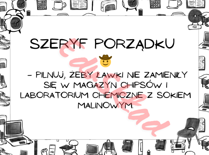 📰 Gazetka „Obowiązki Dyżurnego” 🚨
