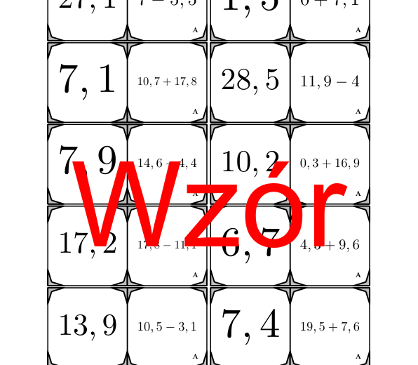 Domino - Dodawanie i odejmowanie liczb dziesiętnych | matematyka