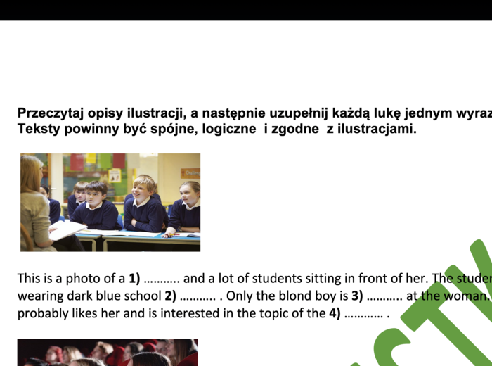 Uzupełnianie opisów ilustracji - egzamin ósmoklasisty i nie tylko