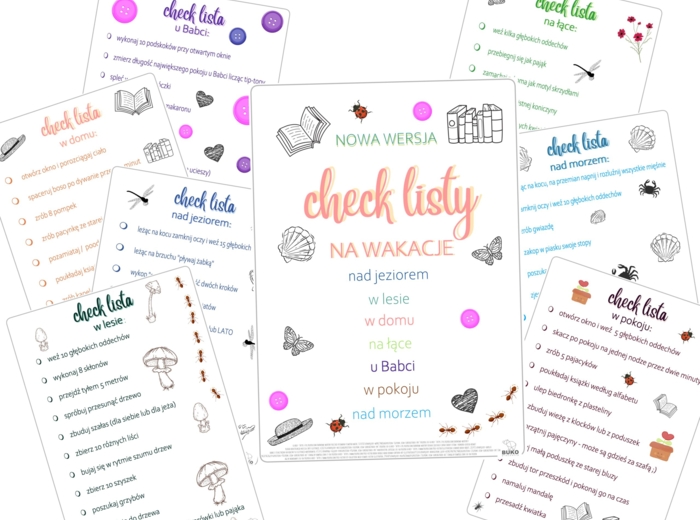 Lista do zrobienia w wakacje: Letnie Check Listy NOWA WERSJA