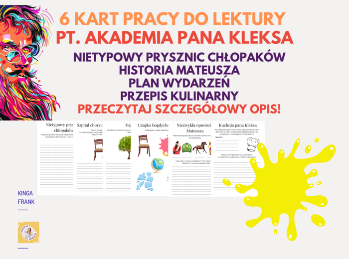 📚 Aż 6 Kart Pracy z „Akademii Pana Kleksa” – różnorodne, rozwijające umiejętność pisania i spostrzegawczość!