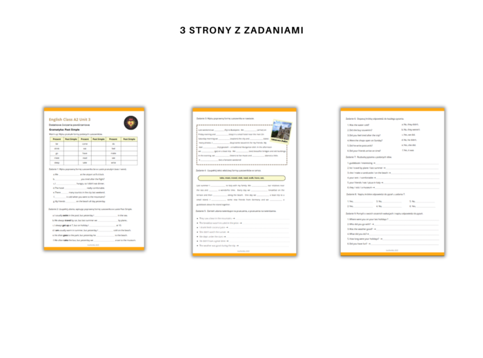 Gramatyka klasa 6: czas przeszły Past Simple. Na podstawie podręcznika English Class A2