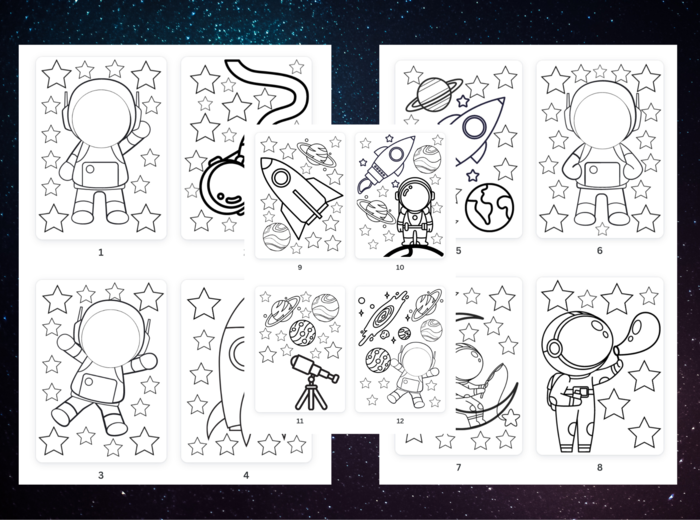 Kosmos- kolorowanka