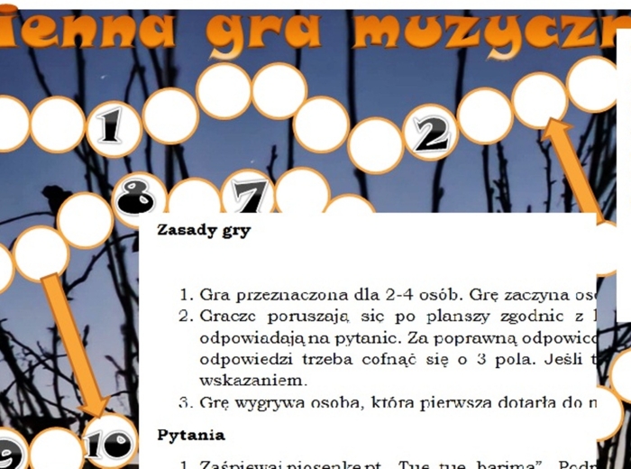Jesienna gra muzyczna dla klasy 6