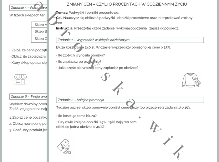 Zmiany cen – o procentach w życiu codziennym