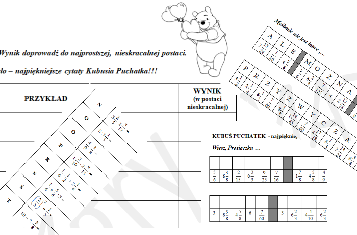 Ułamki zwykłe i Kubuś Puchatek