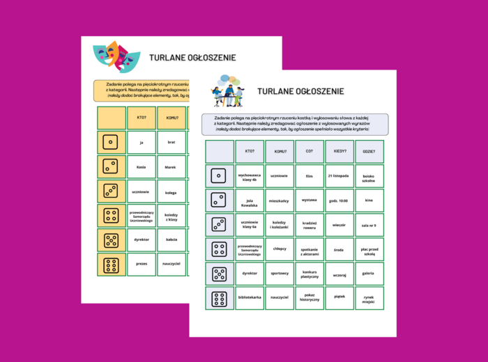 Turlane OGŁOSZENIE - kl. 4-8 - ćwiczenia redakcyjne