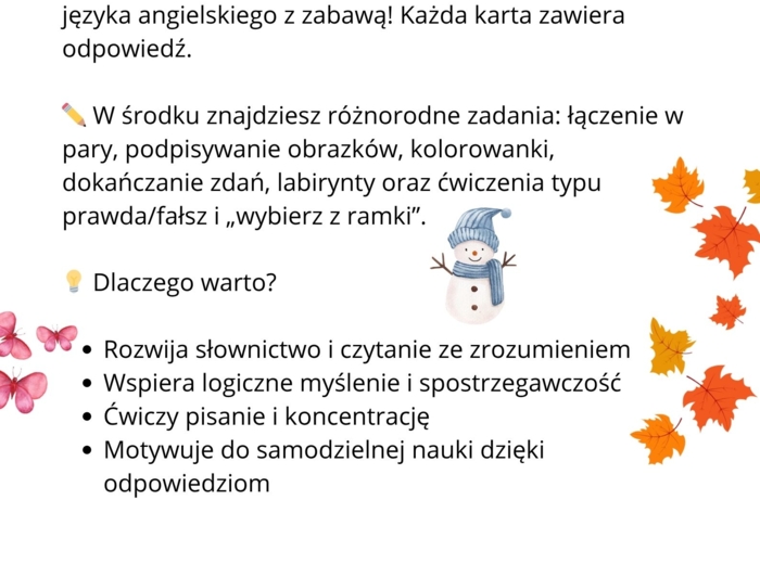 ANGIELSKI- pory roku/pogoda/miesiące