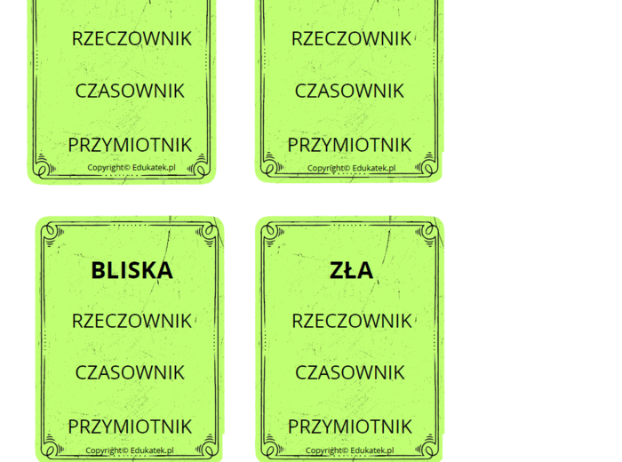 Klamerkowe części mowy - wyrazy