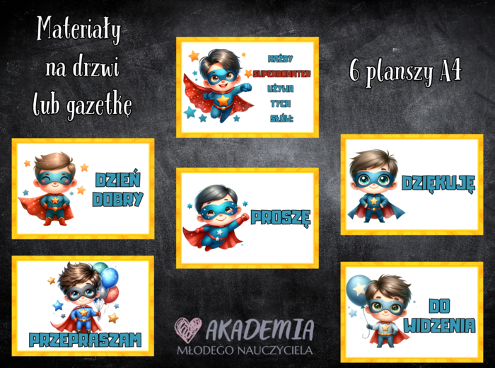 MATERIAŁY NA GAZETKĘ LUB DRZWI