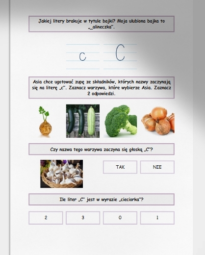 C i c. Karta pracy. Sprawdzian