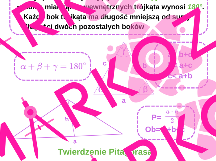 2 w 1:  Notatka i karta pracy- trójkąty