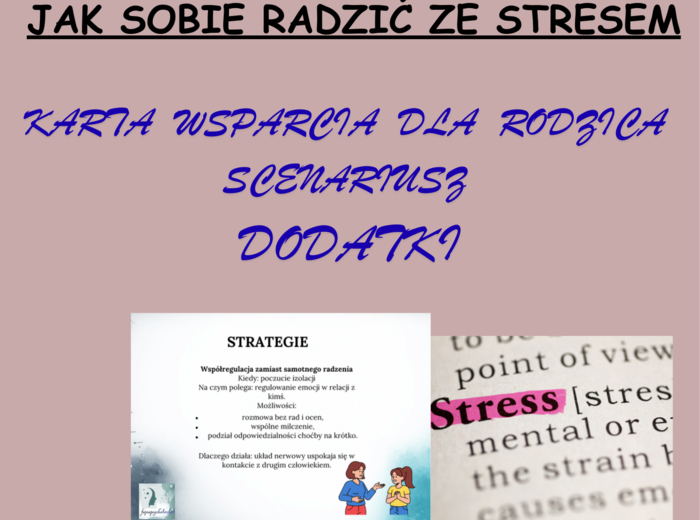 Grupa wsparcia rodzicow dzieci z niepełnosprawnościami - scenariusz spotkania nt. radzenia sobie ze stresem.