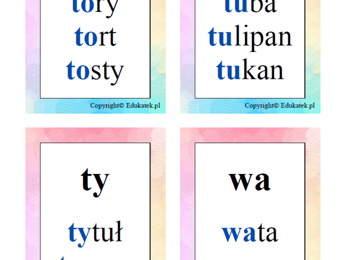 Tropiciele sylab - nauka czytania