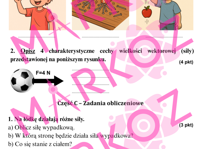 Sprawdzian - oddziaływania i siły