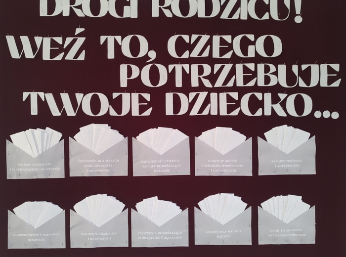 Gazetka "Drogi Rodzicu! Weź to, czego potrzebuje Twoje dziecko..."