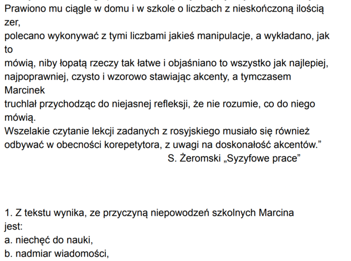 Sprawdzian "Syzyfowe prace".