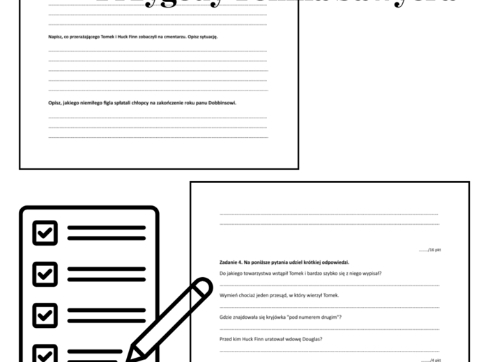 Sprawdzian z lektury "Przygody Tomka Sawyera"