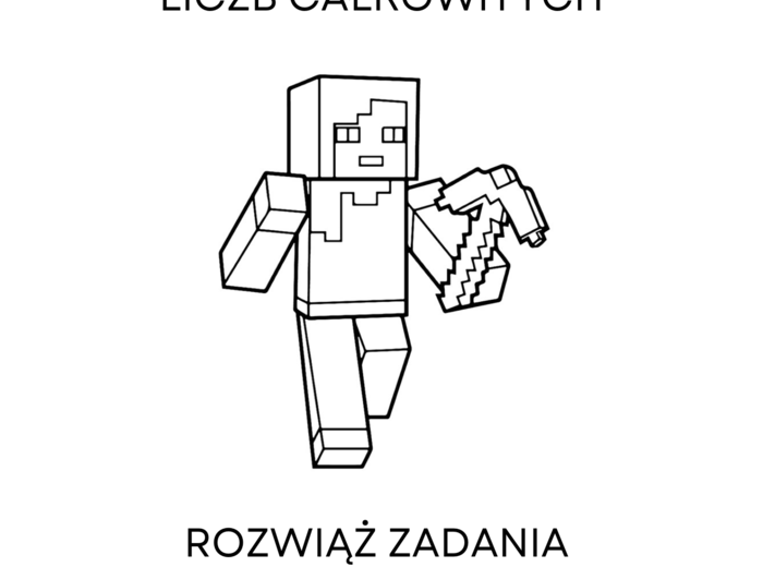 Mnożenie i dzielenie liczb całkowitych. Rozwiąż zadania i pokoloruj Alex z Minecfraft'a :-)