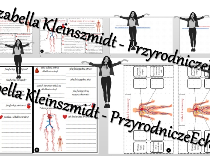 Kompletny zestaw na jedną lekcję „Układ krwionośny transportuje krew” – sketchnotka + karty pracy w power point + gratisowy link do prezentacji multimedialnej niekomercyjnej + gratisowy link do lekcji multimedialnej niekomercyjnej również wykonanej w gen