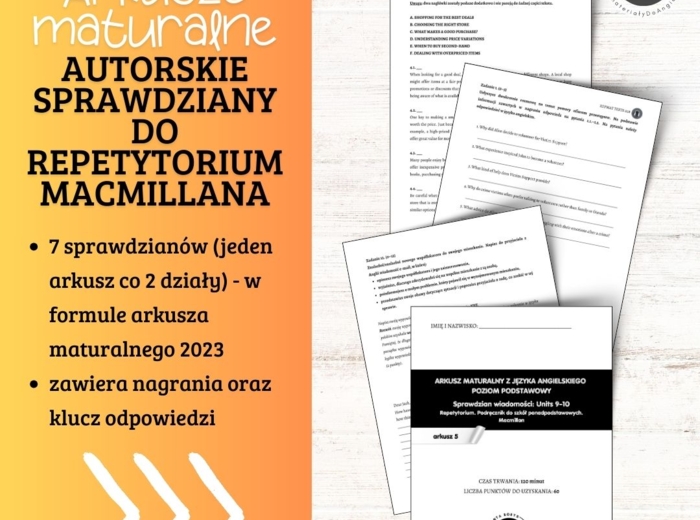 Autorskie arkusze maturalne do Repetytorium Macmillana