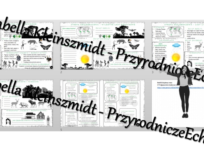 Minizestaw na temat „W wilgotnym lesie równikowym i w lesie strefy umiarkowanej”– sketchnotka + karta pracy w power point + gratisowy link do prezentacji multimedialnej niekomercyjnej wykonanej w genial.ly do indywidualnego pobrania i użycia do celów nie