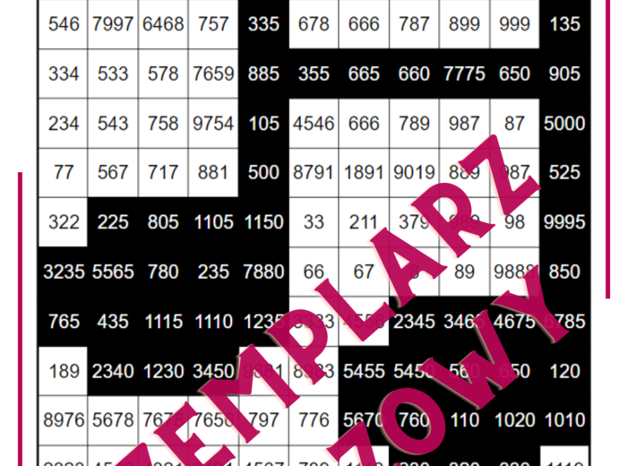 Kolorowanka - kodowanka - podzielność liczb przez 5