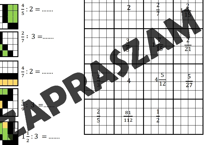 Kodowanie - dzielenie ułamków przez liczby naturalne