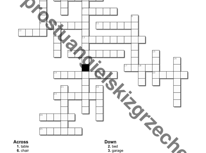 English Class A1 – Unit 3 – krzyżówki