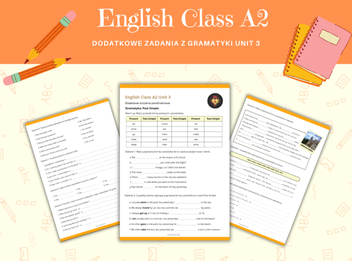 Gramatyka klasa 6: czas przeszły Past Simple. Na podstawie podręcznika English Class A2