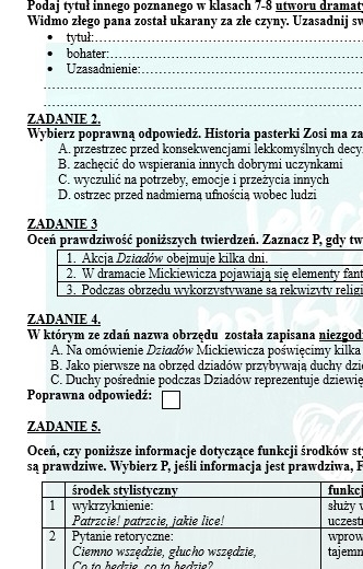 POWTÓRKI PRZED EGZAMINEM. Z BOHATERAMI "DZIADÓW" PRZYPOMINAMY WIEDZĘ O DRAMACIE