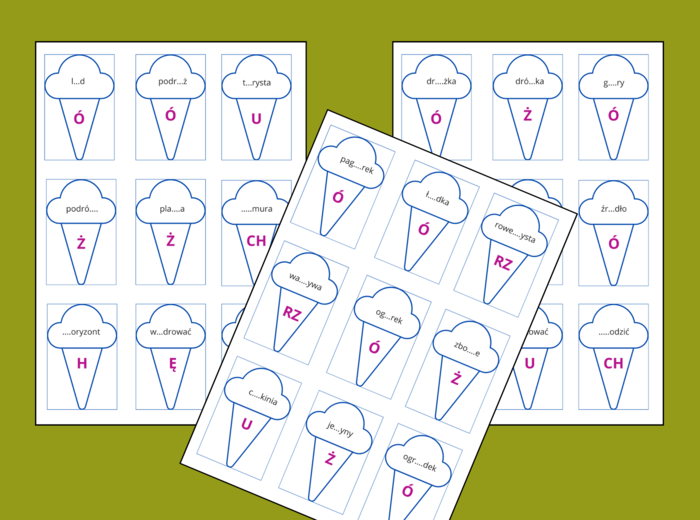 Wakacyjna ORTOGRAFIA – układanka – wakacje - lato – ćwiczenia ortograficzne – 5 str.