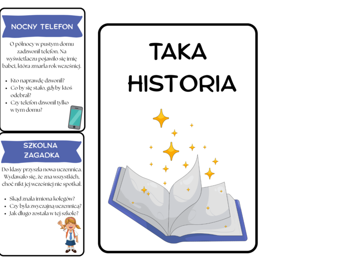 Karty ,,Taka historia" do twórczych opowiadań