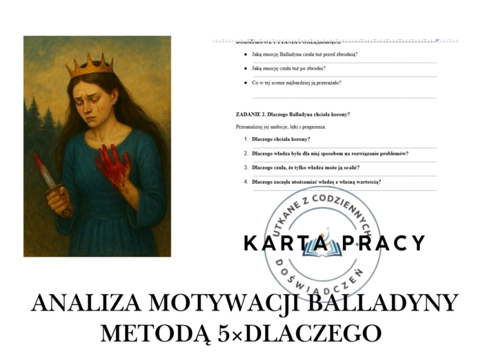KARTA PRACY – ANALIZA MOTYWACJI BALLADYNY METODĄ 5×DLACZEGO