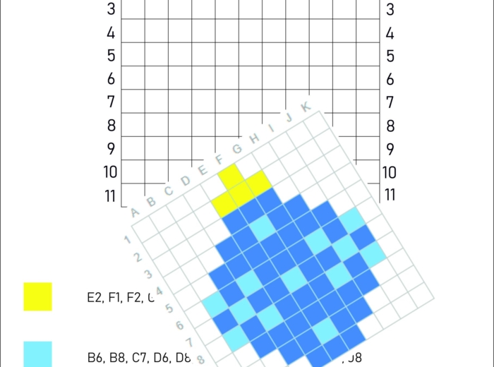 Kodowanka - zima, święta, bombka, dyktando graficzne, łatwe