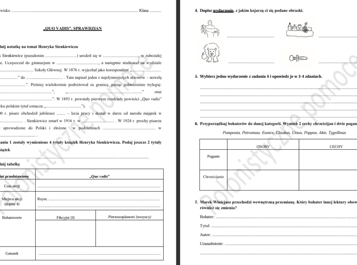 Quo vadis. Sprawdzian