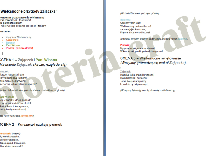 Scenariusz przedstawienia wielkanocnego krótki