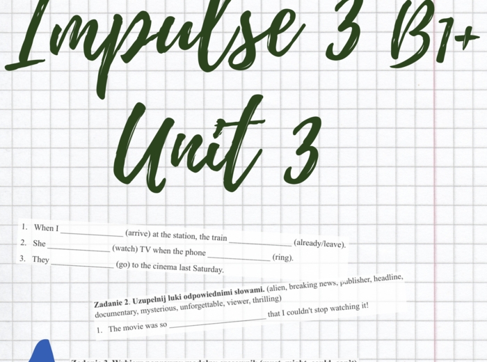 Impulse 3 B1+ Unit 3 - karta pracy, kartkówka