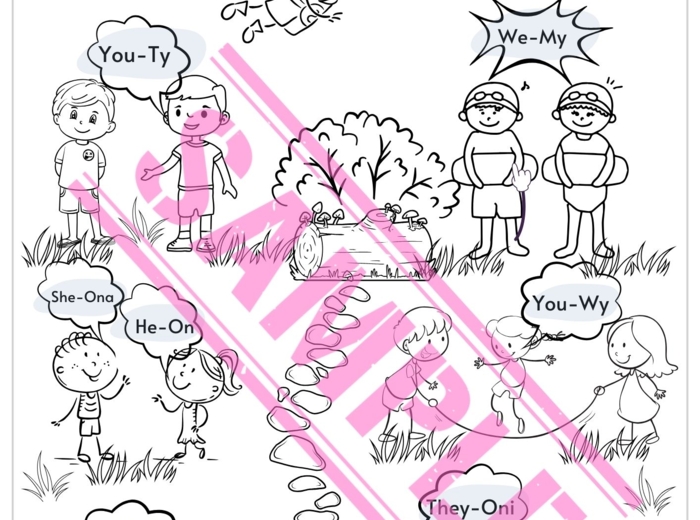 PRONOUNS & TO BE- kolorowanka/ wklejka dla klasy 2-4 SP