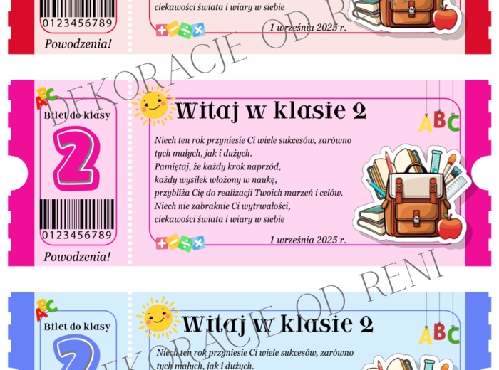 Powitalny Bilet do Klasy 2