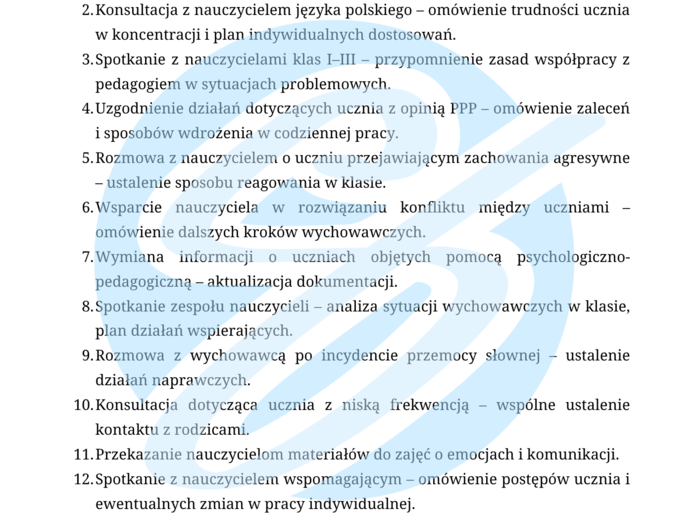 Pedagog szkolny – przykładowe wpisy do dziennika szkoła podstawowa