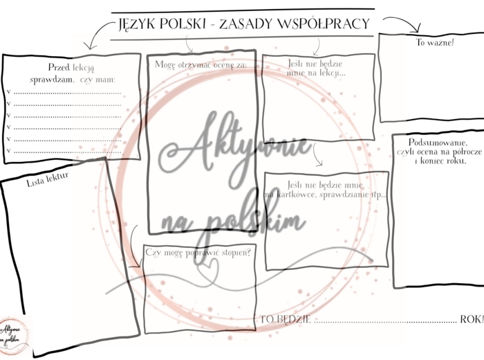 Karta pracy, lekcja organizacyjna
