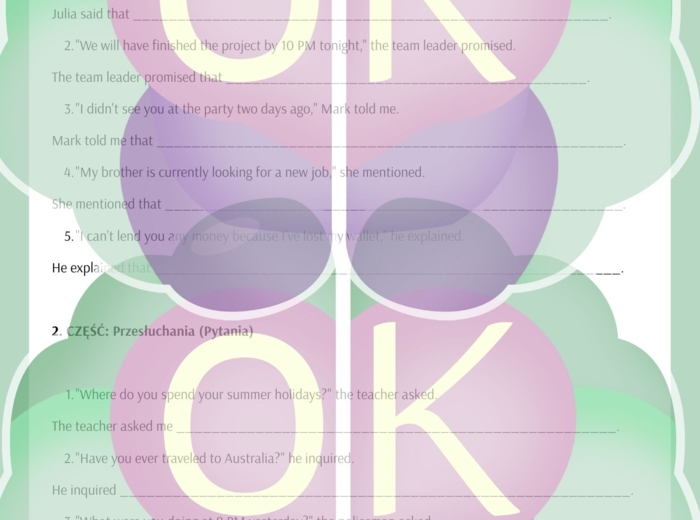 Mowa zależna w języku angielskim – kompleksowy materiał dydaktyczny