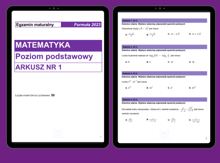 Zbiór arkuszy maturalnych cz.1 - Mat P