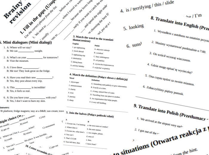 Brainy 7 – Unit 3 – vocabulary revision