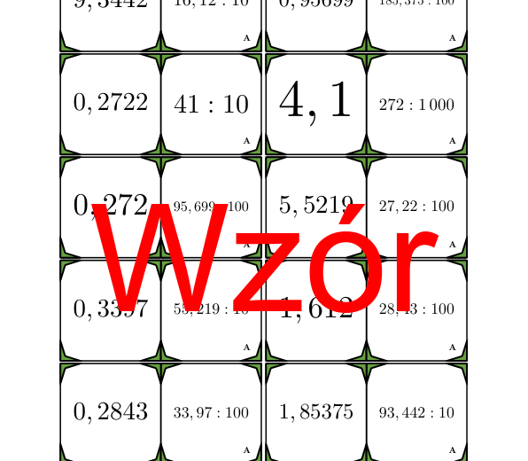 Domino - Dzielenie przez 10, 100 i 1000 | matematyka