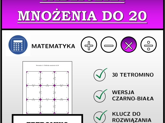 Tetromino - Tabliczka mnożenia do 20 | matematyka