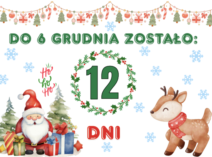 🎄 Gazetka „Odliczanie do Mikołajek| 2 plakaty 4x A4|Zadania dla dzieci na każdy z 12 dni| Malowanka z elfem w 2 wersjach|+ grafika niespodzianka!