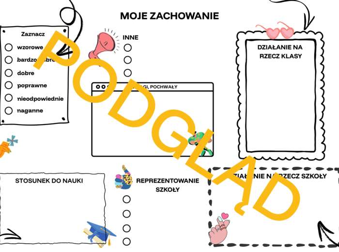 Ocena zachowania - karta pracy