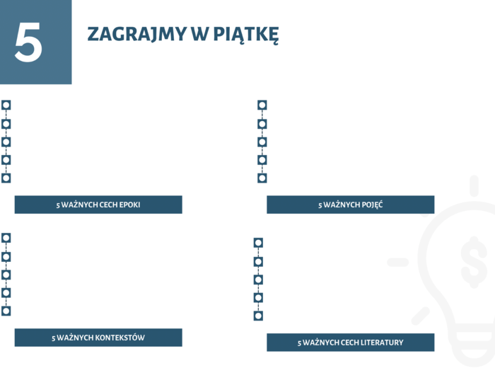 „Zagrajmy w piątkę” 📘 Powtórki z epok